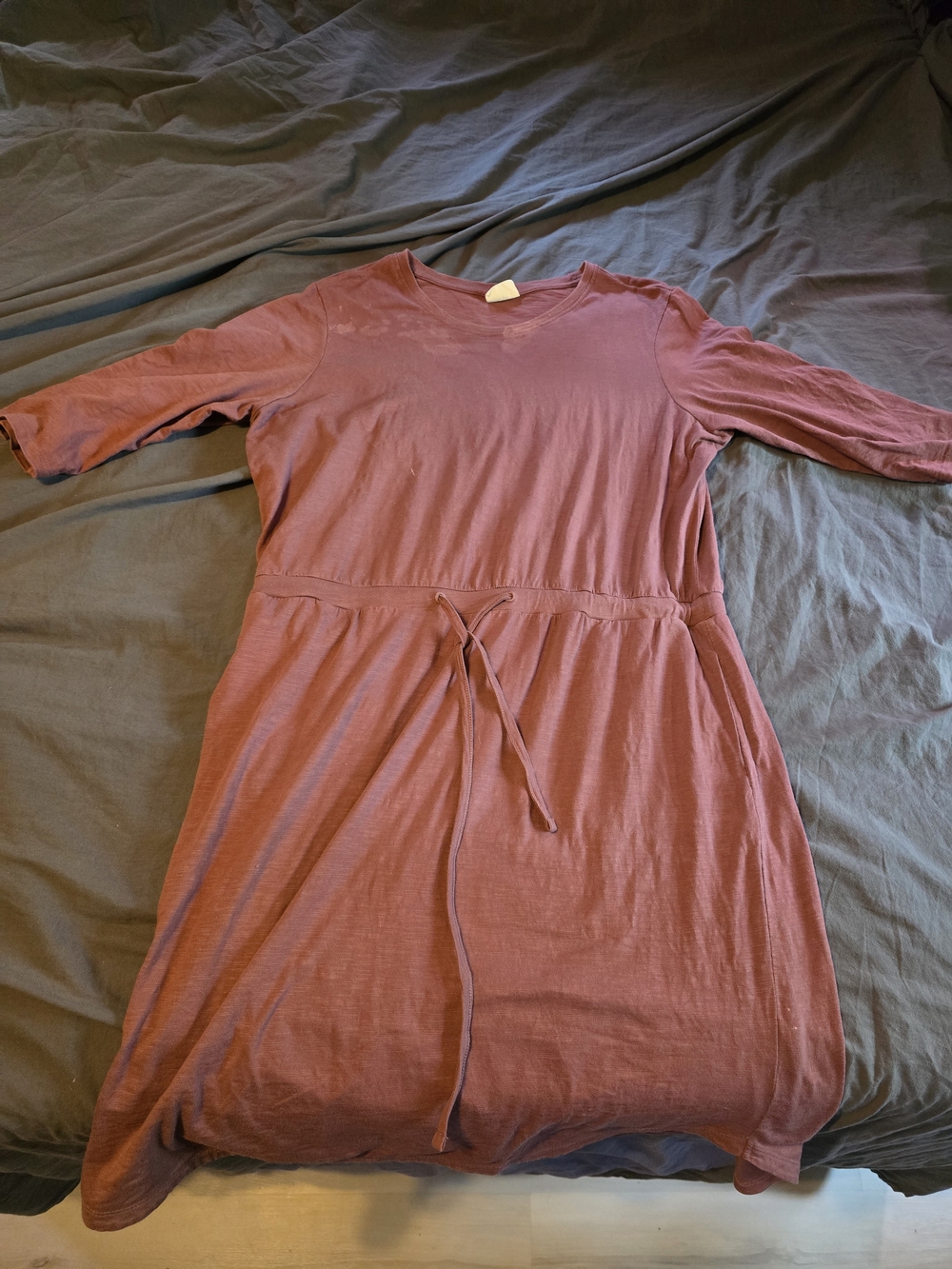 Everyday Drawstring Waist Dress in Mauve - Women's Dress